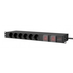 CAYMON PSR269GS/B 19" power distribution unit - German 6 x front sockets + 9 x rear sockets - D